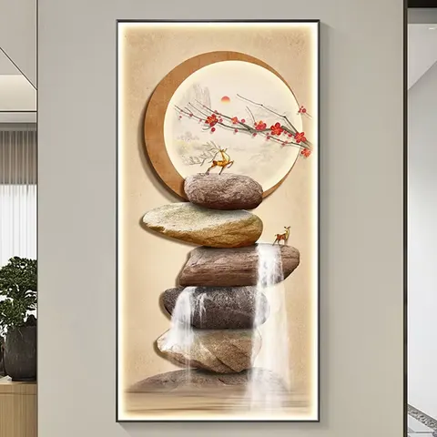 人物 单幅 装饰画 现代简约 玄关背景墙挂画 LED带灯画