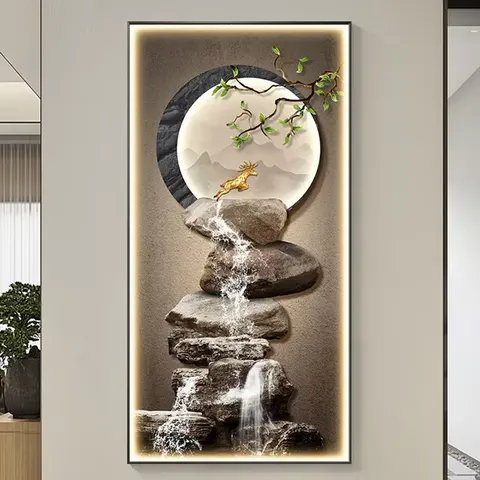 人物 单幅 装饰画 现代简约 玄关背景墙挂画 LED带灯画