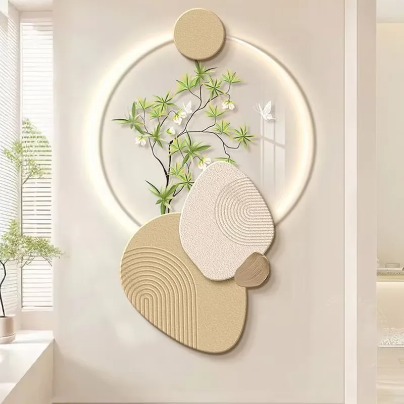 植物 单幅 装饰画 现代简约 客厅背景墙挂画 LED带灯画