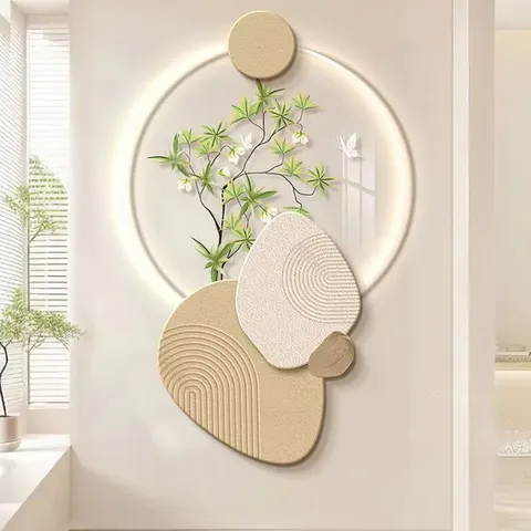 植物 单幅 装饰画 现代简约 客厅背景墙挂画 LED带灯画