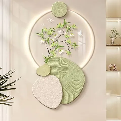 植物 单幅 装饰画 现代简约 客厅背景墙挂画 LED带灯画