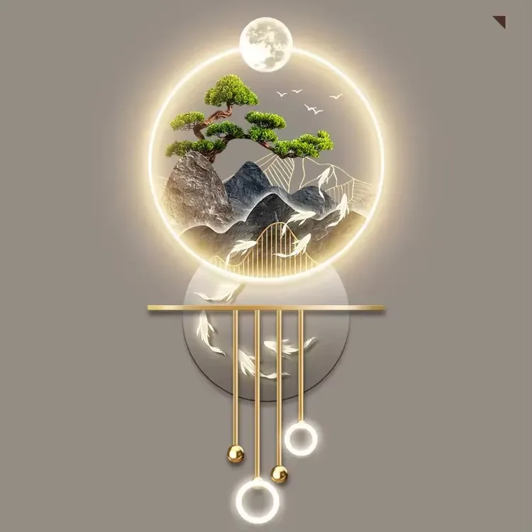 人物 单幅 装饰画 现代简约 玄关背景墙挂画 LED带灯画