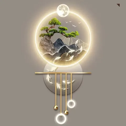 人物 单幅 装饰画 现代简约 玄关背景墙挂画 LED带灯画