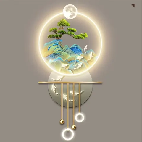 人物 单幅 装饰画 现代简约 玄关背景墙挂画 LED带灯画