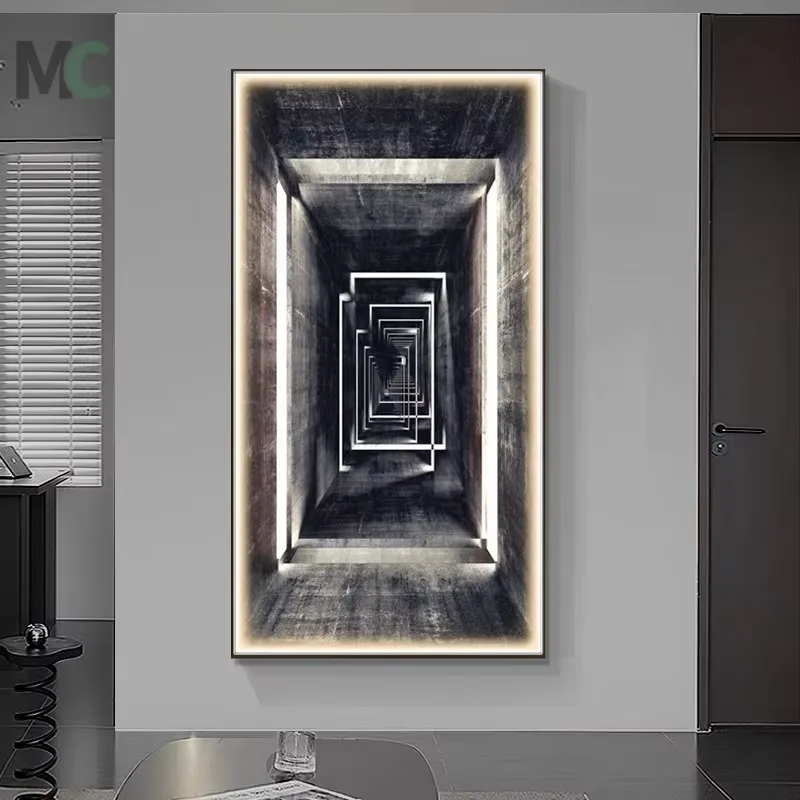 人物 单幅 装饰画 现代简约 卧室背景墙挂画 LED带灯画
