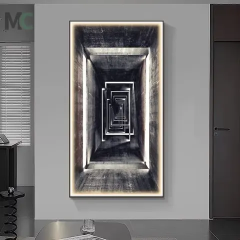 人物 单幅 装饰画 现代简约 卧室背景墙挂画 LED带灯画