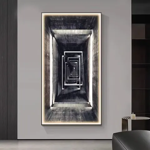 人物 单幅 装饰画 现代简约 卧室背景墙挂画 LED带灯画