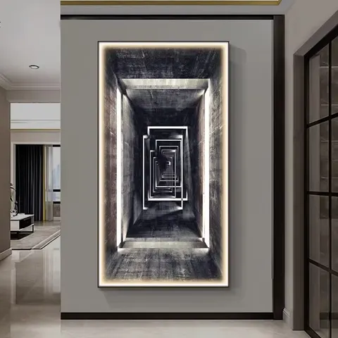 人物 单幅 装饰画 现代简约 卧室背景墙挂画 LED带灯画