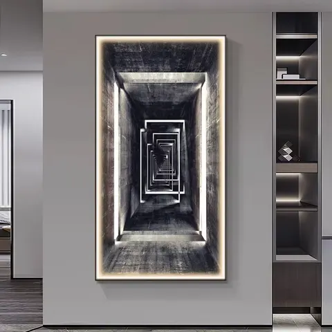 人物 单幅 装饰画 现代简约 卧室背景墙挂画 LED带灯画
