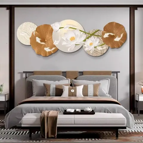 锦鲤 单幅 装饰画 现代简约 客厅背景墙挂画 LED带灯画