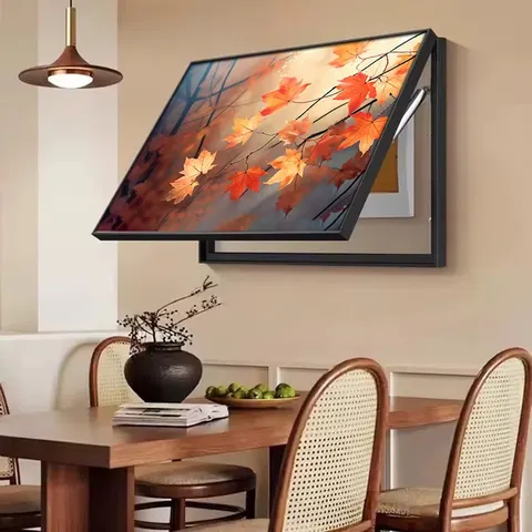 山水 单幅 装饰画 现代简约 餐厅背景墙挂画 晶瓷画