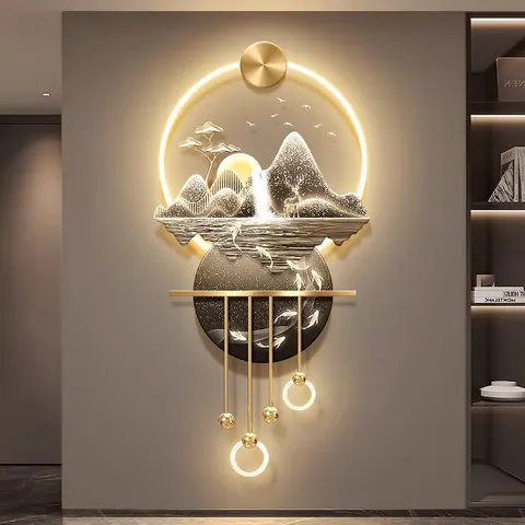 抽象 单幅 装饰画 现代简约 客厅背景墙挂画 LED带灯画