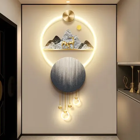 抽象 单幅 装饰画 现代简约 客厅背景墙挂画 LED带灯画