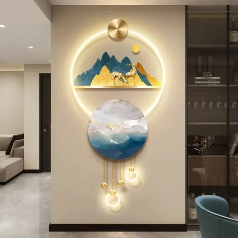 抽象 单幅 装饰画 现代简约 客厅背景墙挂画 LED带灯画