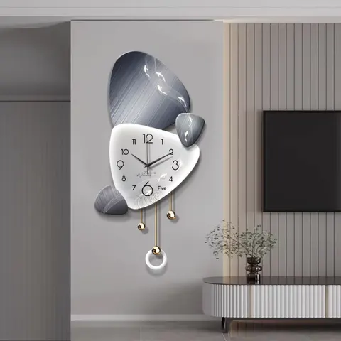 挂钟组合 单幅 装饰画 现代简约 客厅背景墙挂画 LED带灯画