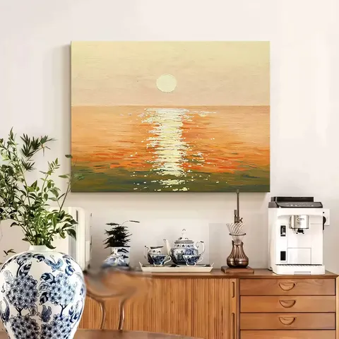 山水 单幅 装饰画 轻奢风 玄关背景墙挂画 砂岩浮雕