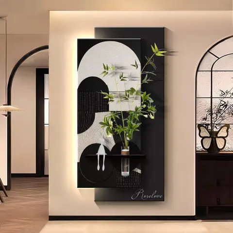 植物 单幅 装饰画 现代简约 玄关背景墙挂画 砂岩浮雕