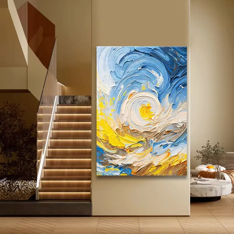 日月星辰 单幅 装饰画 现代简约 玄关背景墙挂画 砂岩浮雕