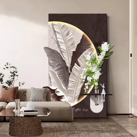 抽象 单幅 装饰画 现代简约 玄关背景墙挂画 LED带灯画