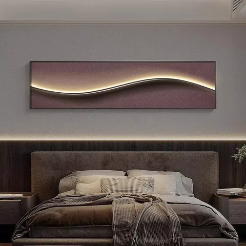 抽象 单幅 装饰画 现代简约 客厅背景墙挂画 LED带灯画