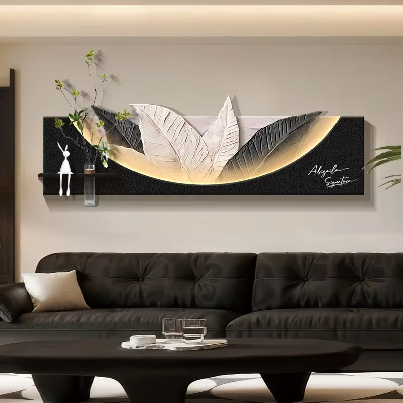 植物 单幅 装饰画 现代简约 客厅背景墙挂画 砂岩浮雕
