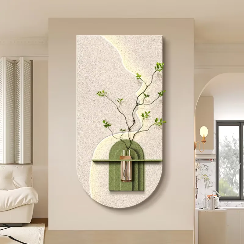植物 单幅 装饰画 现代简约 玄关背景墙挂画 LED带灯画
