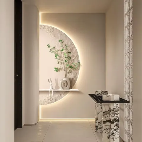 植物 单幅 装饰画 现代简约 玄关背景墙挂画 砂岩浮雕