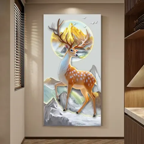 抽象 单幅 装饰画 现代简约 玄关背景墙挂画 LED带灯画