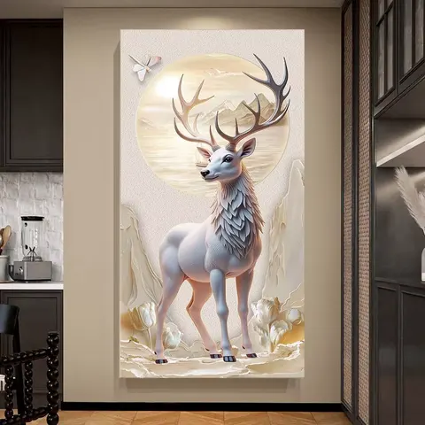 抽象 单幅 装饰画 现代简约 玄关背景墙挂画 LED带灯画