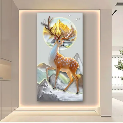 抽象 单幅 装饰画 现代简约 玄关背景墙挂画 LED带灯画