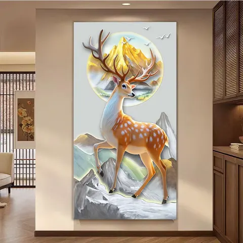 抽象 单幅 装饰画 现代简约 玄关背景墙挂画 LED带灯画