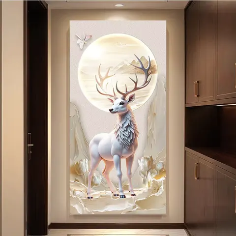 抽象 单幅 装饰画 现代简约 玄关背景墙挂画 LED带灯画
