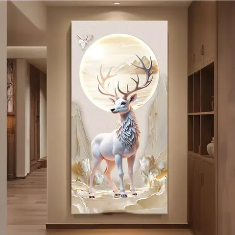 抽象 单幅 装饰画 现代简约 玄关背景墙挂画 LED带灯画