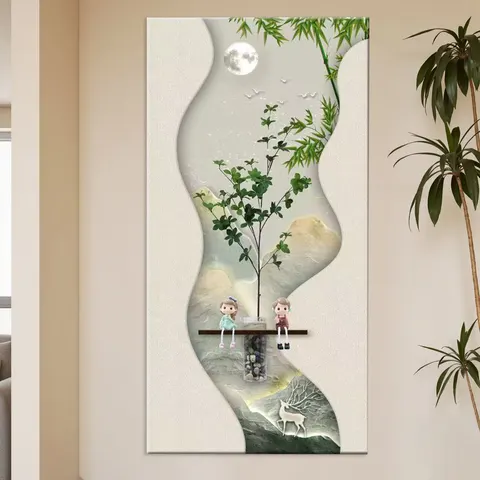 抽象 单幅 装饰画 现代简约 玄关背景墙挂画 LED带灯画