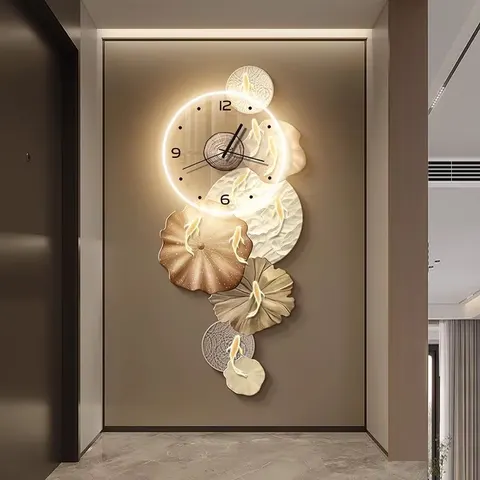 锦鲤 单幅 装饰画 现代简约 客厅背景墙挂画 LED带灯画