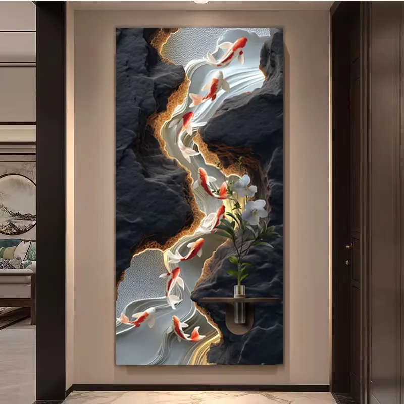抽象 单幅 装饰画 现代简约 玄关背景墙挂画 LED带灯画