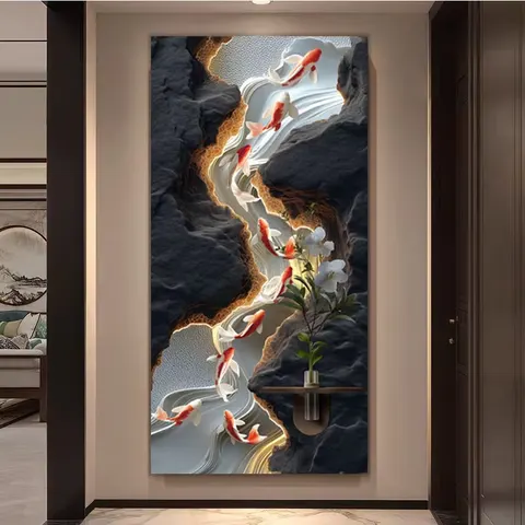 抽象 单幅 装饰画 现代简约 玄关背景墙挂画 LED带灯画