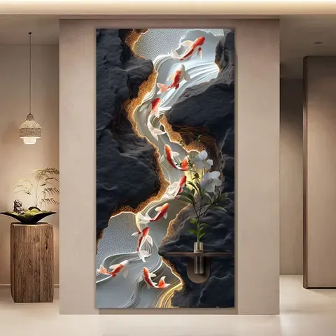 抽象 单幅 装饰画 现代简约 玄关背景墙挂画 LED带灯画
