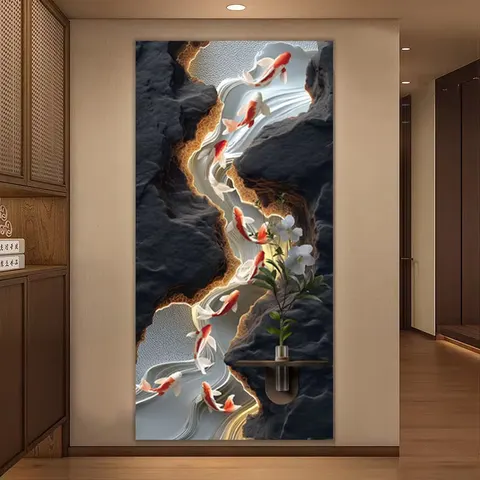 抽象 单幅 装饰画 现代简约 玄关背景墙挂画 LED带灯画