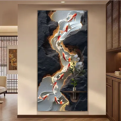 抽象 单幅 装饰画 现代简约 玄关背景墙挂画 LED带灯画