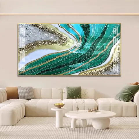 抽象 单幅 装饰画 轻奢风 客厅背景墙挂画 晶瓷画