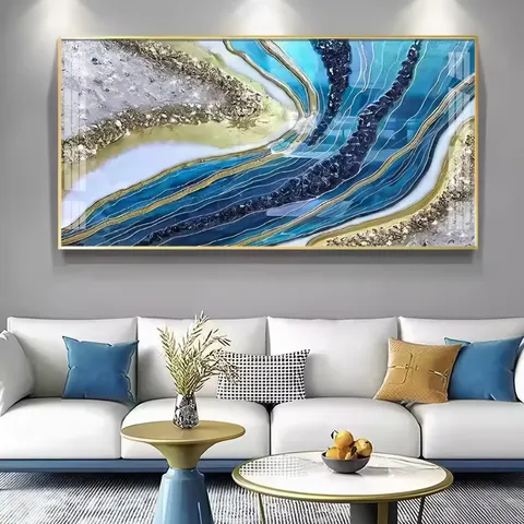 抽象 单幅 装饰画 轻奢风 客厅背景墙挂画 晶瓷画