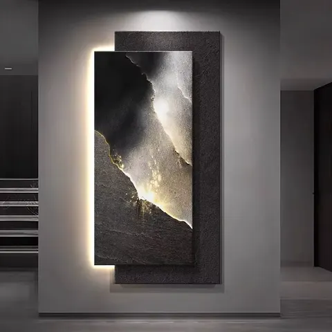 抽象 单幅 装饰画 现代简约 客厅背景墙挂画 LED带灯画