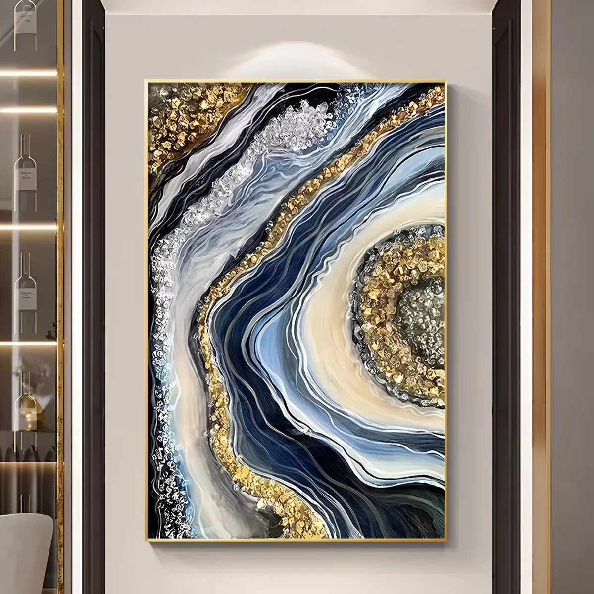 抽象 单幅 装饰画 现代简约 玄关背景墙挂画 LED带灯画