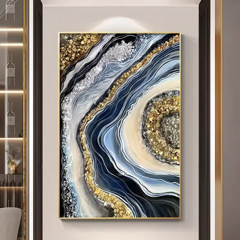 抽象 单幅 装饰画 现代简约 玄关背景墙挂画 LED带灯画