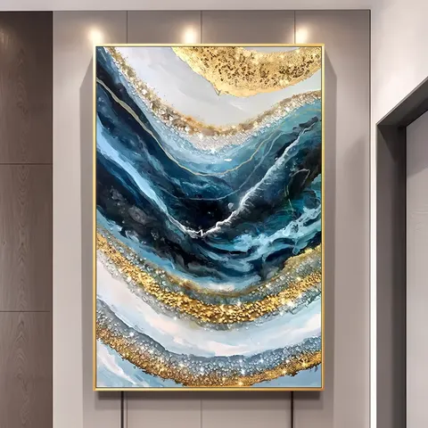 抽象 单幅 装饰画 现代简约 玄关背景墙挂画 LED带灯画