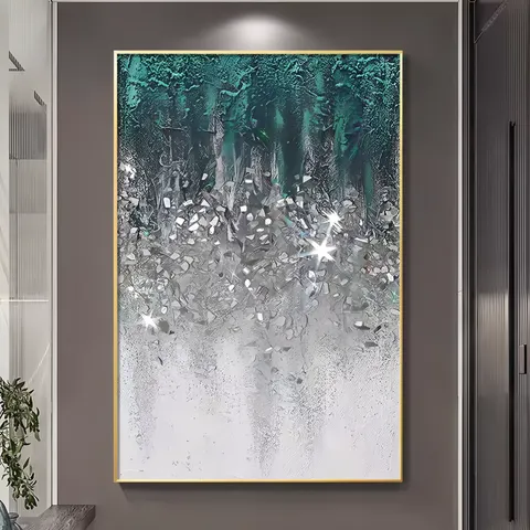 抽象 单幅 装饰画 现代简约 玄关背景墙挂画 LED带灯画