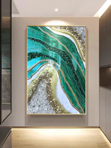 抽象 单幅 装饰画 现代简约 玄关背景墙挂画 LED带灯画
