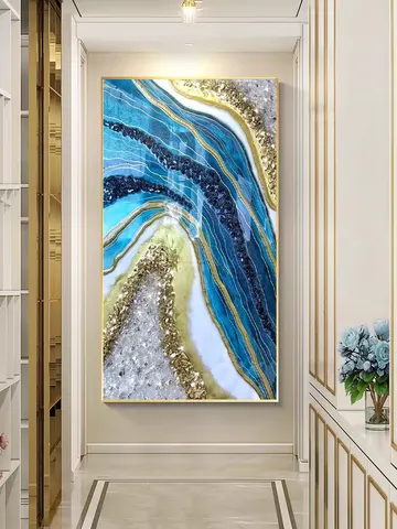 抽象 单幅 装饰画 现代简约 玄关背景墙挂画 LED带灯画