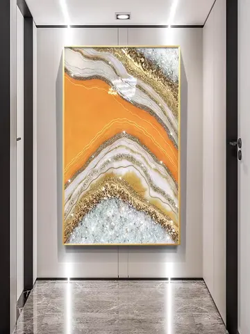 抽象 单幅 装饰画 现代简约 玄关背景墙挂画 LED带灯画